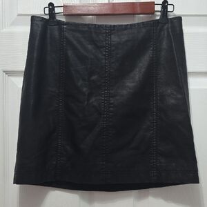 Free People Sleek Black Mini Skirt